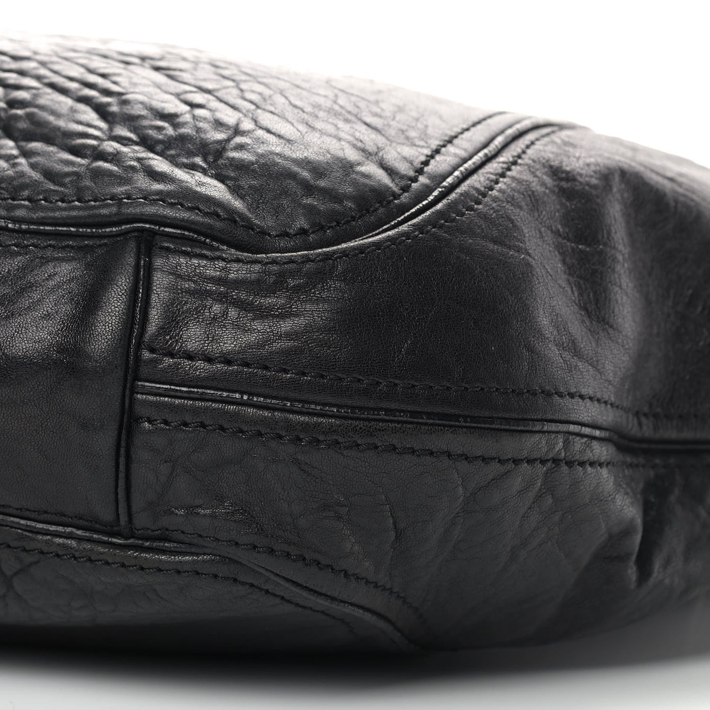 Tumbled Sheepskin Eclipse Hobo Black