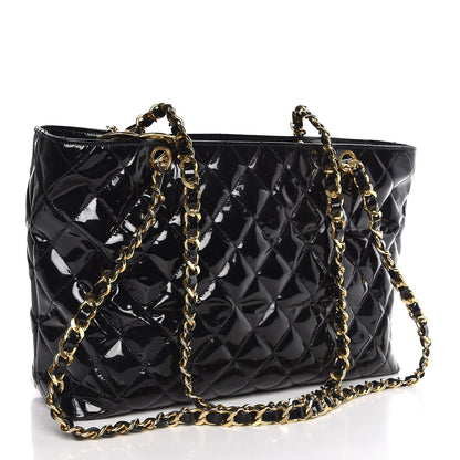 Chanel Patent Quilted CC Tote Black 2 of 12