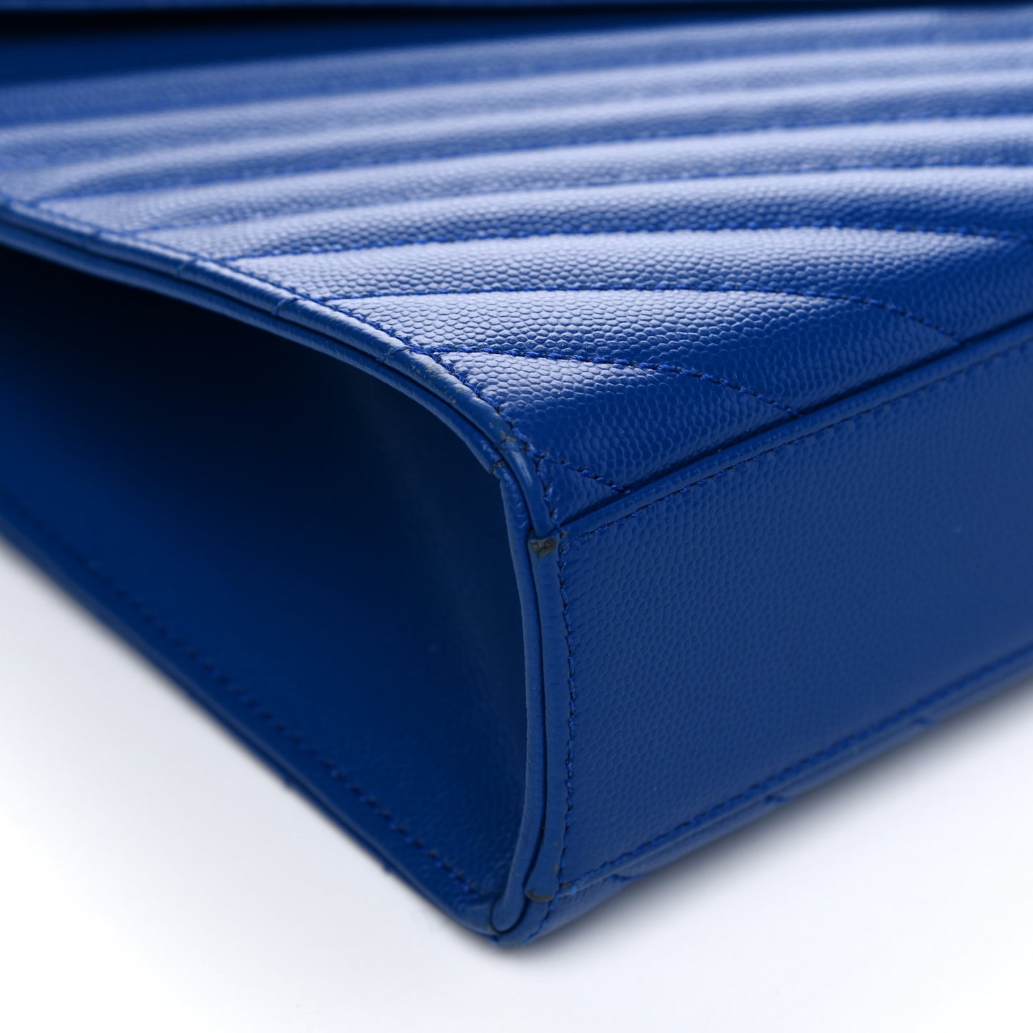 Grain De Poudre Matelasse Chevron Large Monogram Satchel Blue Majorelle