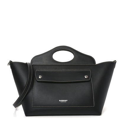 Burberry Soft Calfskin Small Pocket Tote Bag Black 1 of 9