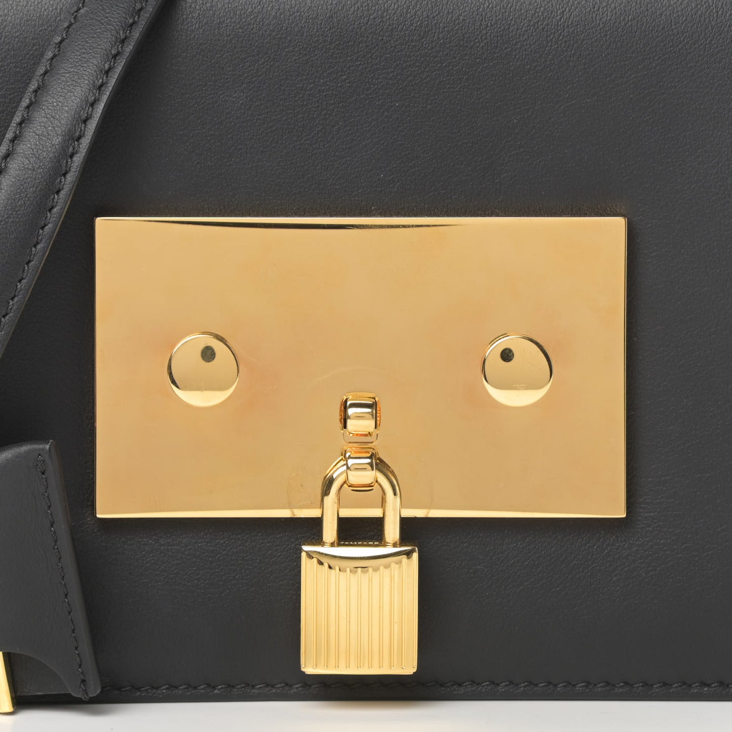 Calfskin Padlock Crossbody Black