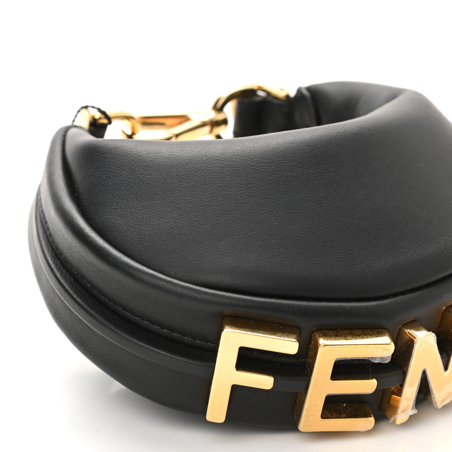 Fendi Vitello Grace Matte Nano Fendigraphy Hobo Charm Black 8 of 9