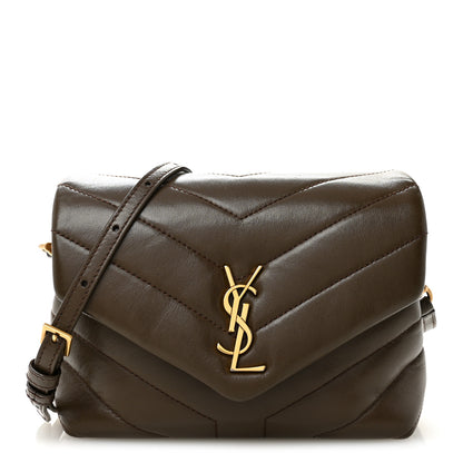 Saint Laurent Calfskin Y Quilted Monogram Toy Loulou Crossbody Bag Soil Brown 1 of 12