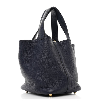 Hermes Taurillon Clemence Picotin Lock 18 PM Bleu Nuit 3 of 13