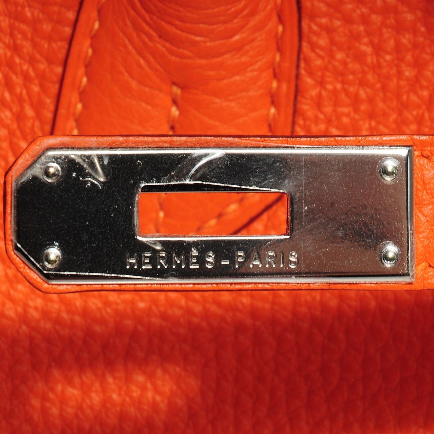 Taurillon Clemence Birkin 35 Feu Orange