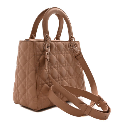 Christian Dior Ultra Matte Calfskin Cannage Medium Lady Dior Beige 3 of 9