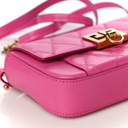 Givenchy Goatskin Quilted GV3 Mini Pocket Convertible Bag Pink 9 of 17