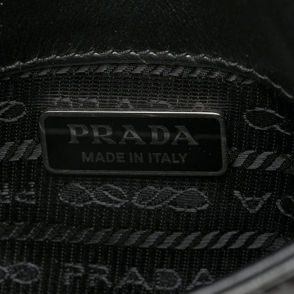 Prada Spazzolato Mini Cleo Flap Adjustable Strap Shoulder Bag Black 6 of 9