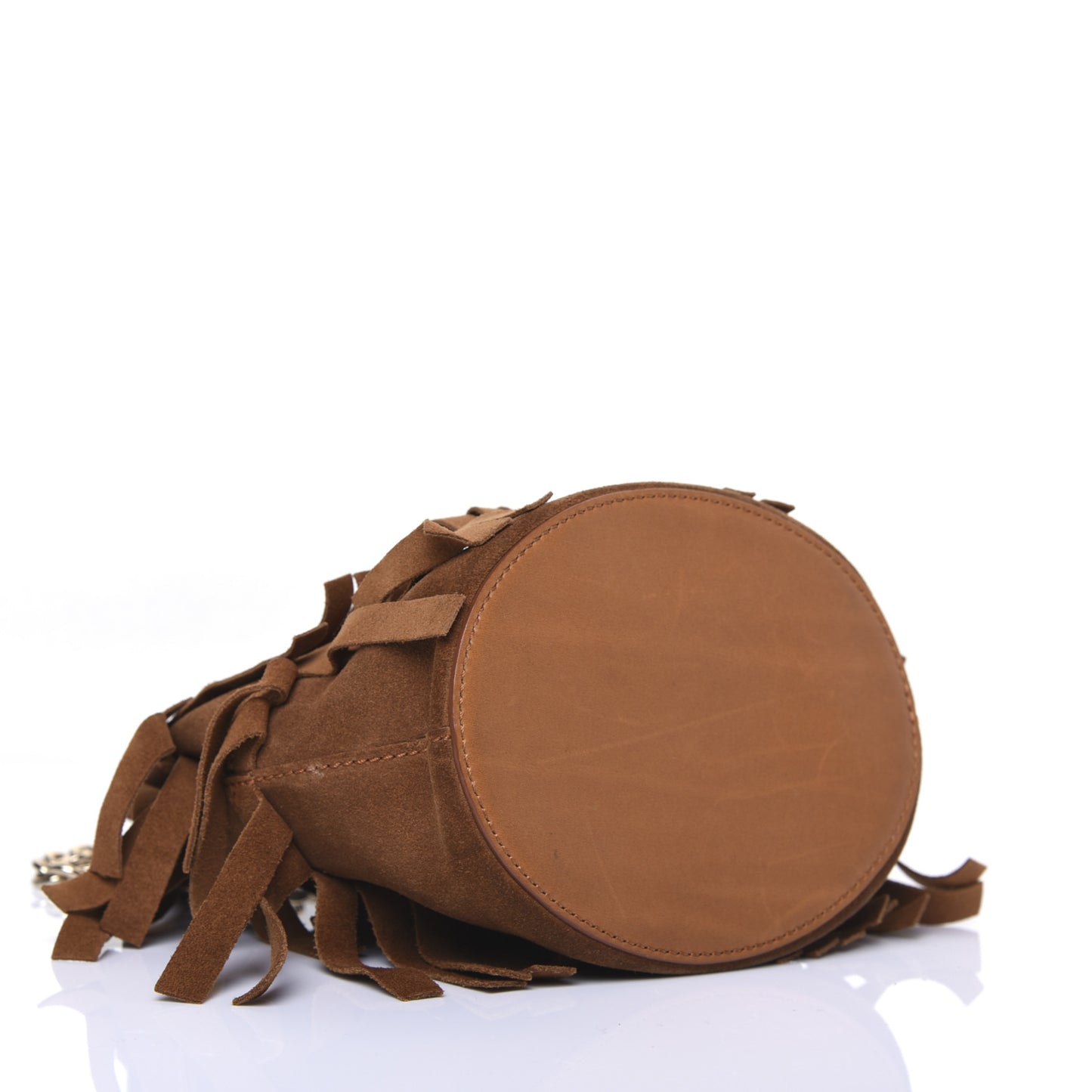 Suede Fringe Mini Bucket Bag