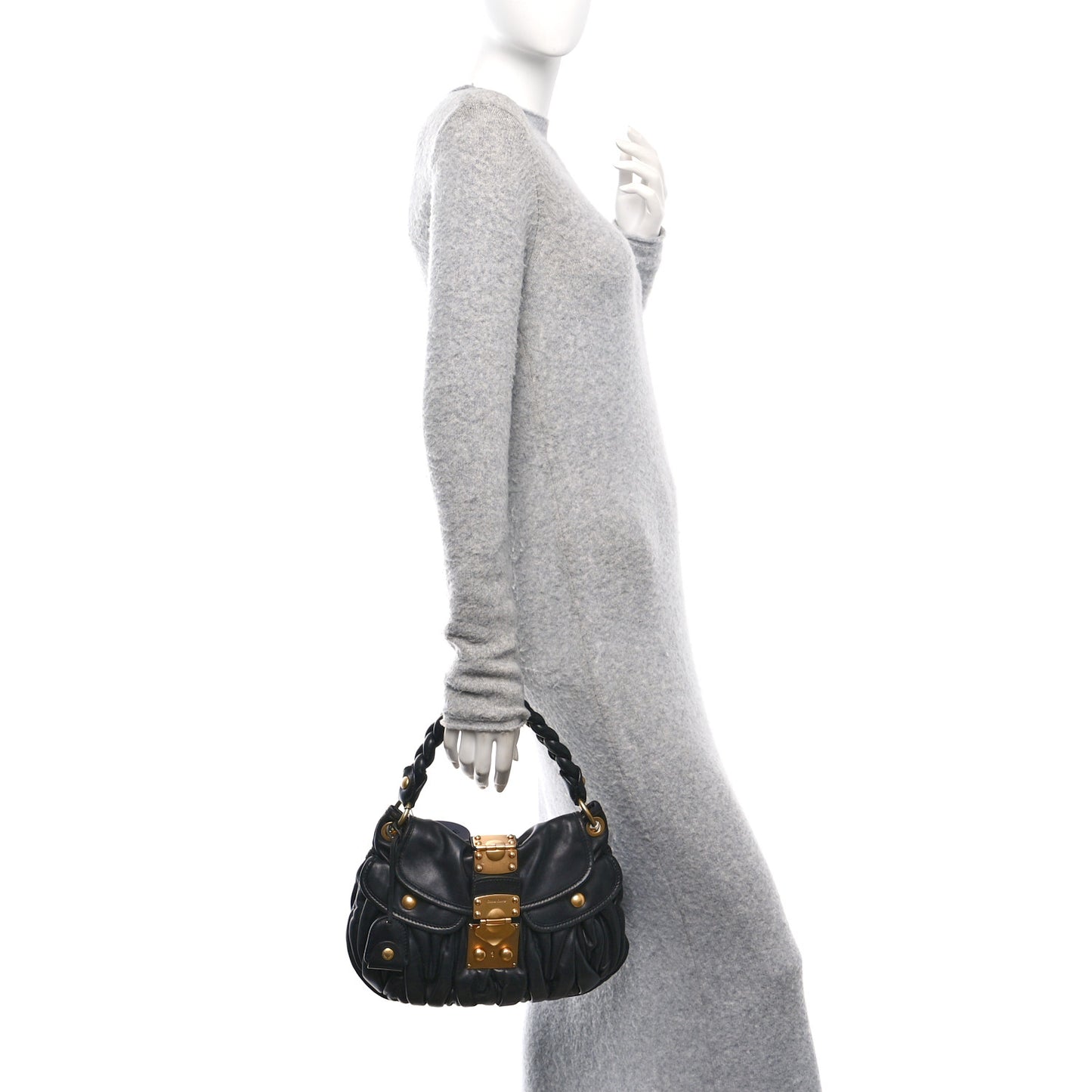Nappa Matelasse Coffer Hobo Black