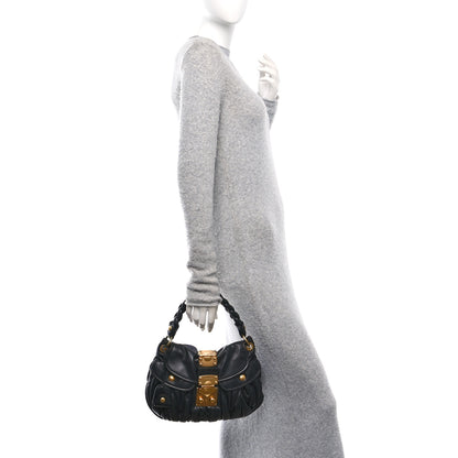 Miu Miu Nappa Matelasse Coffer Hobo Black 2 of 9