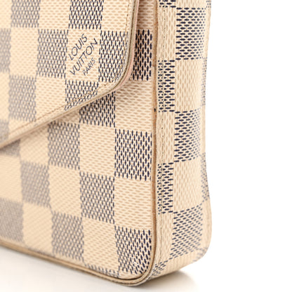 Louis Vuitton Damier Azur Pochette Felicie Chain Wallet Rose Ballerine 20 of 20