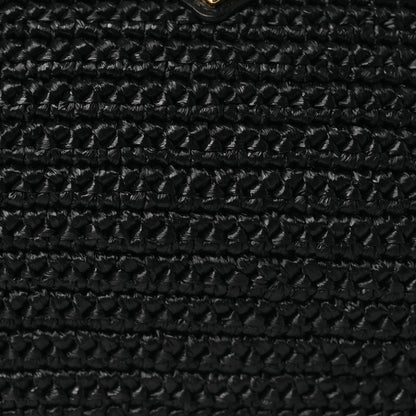 Prada Yarn Raffia Effect Crochet Re-Edition 2005 Shoulder Bag Black 9 of 12
