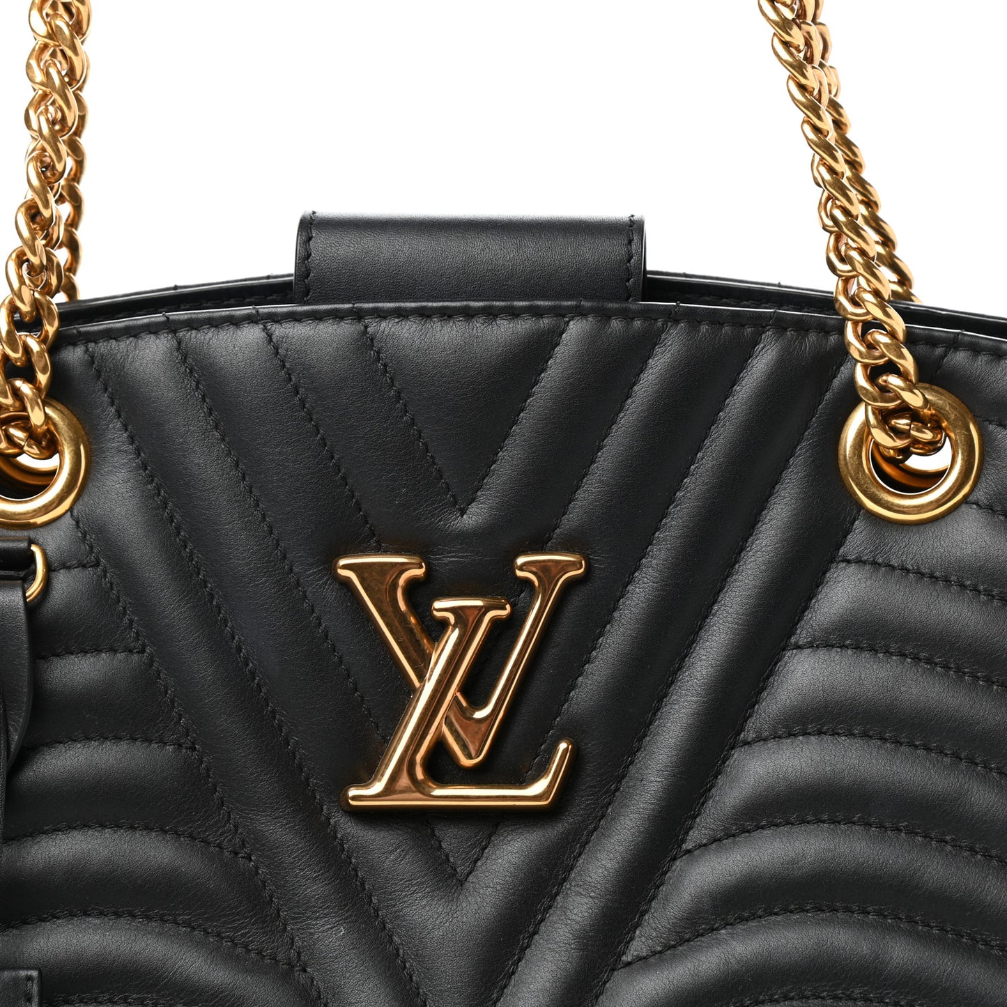Calfskin New Wave Chain Tote Black