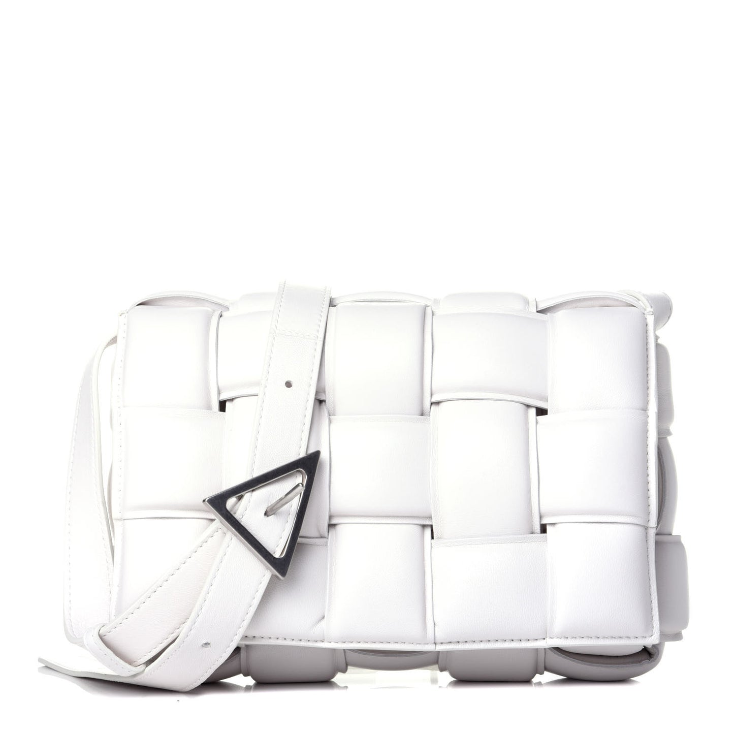 Nappa Maxi Intreccio Padded Cassette Crossbody Bag Chalk
