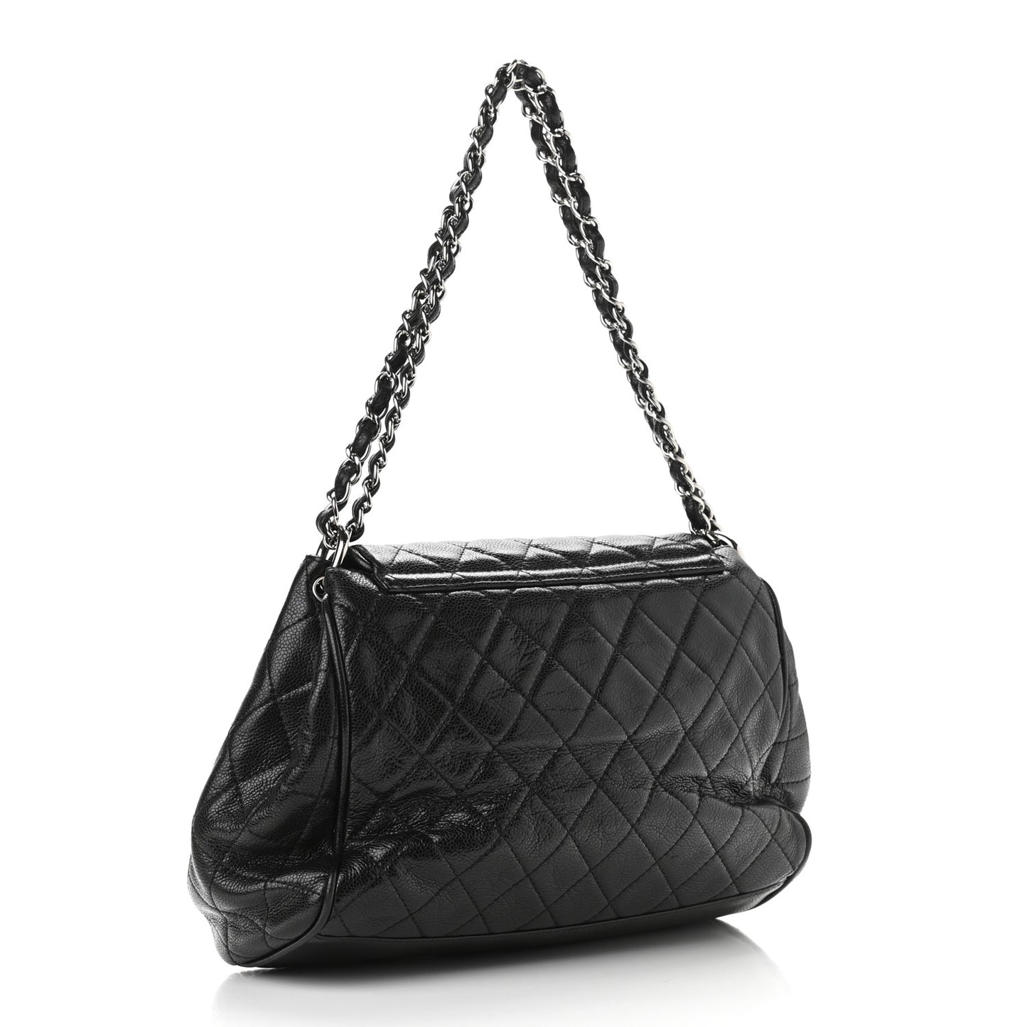Caviar Quilted Timeless Accordion Flap Black