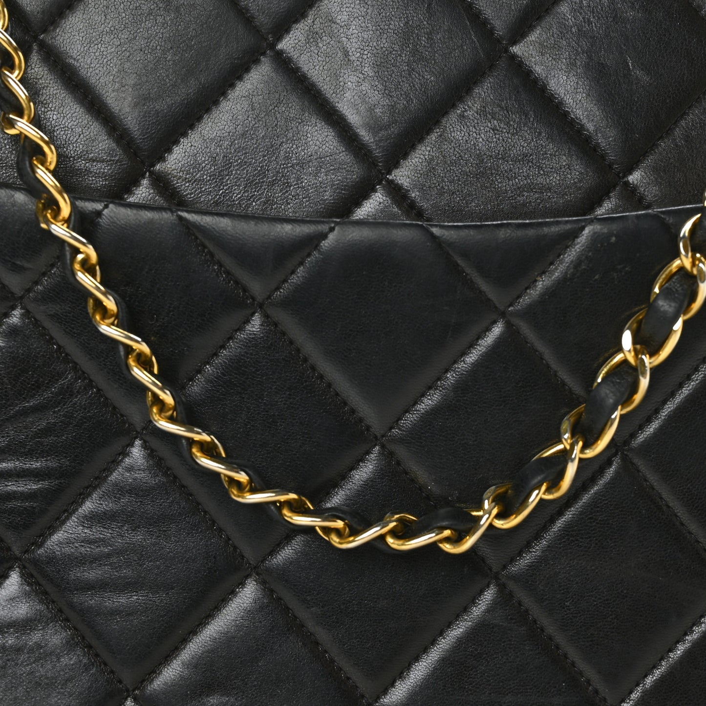 Lambskin Quilted Sun Medallion Shoulder Bag Black