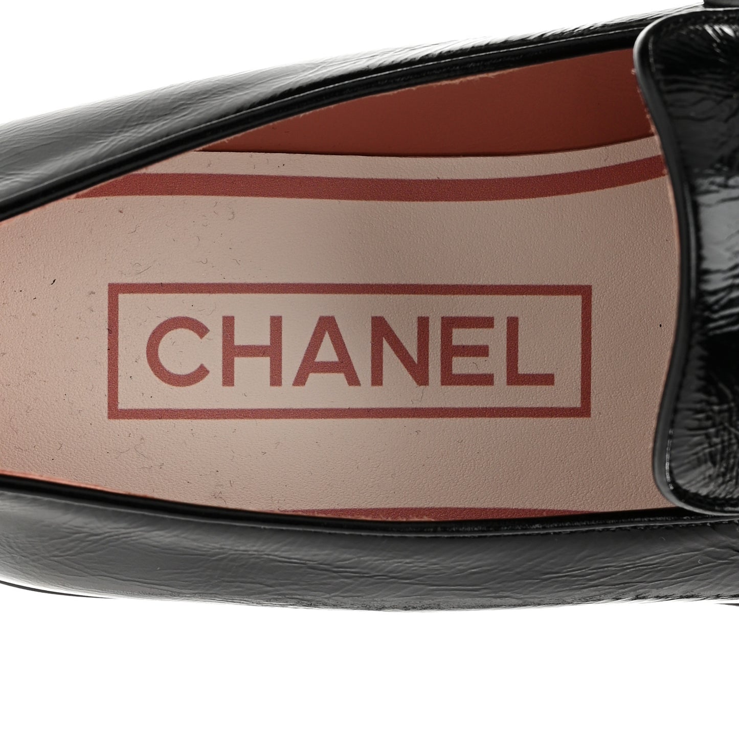 Shiny Crumpled Calfskin CC Loafers 36.5 Black