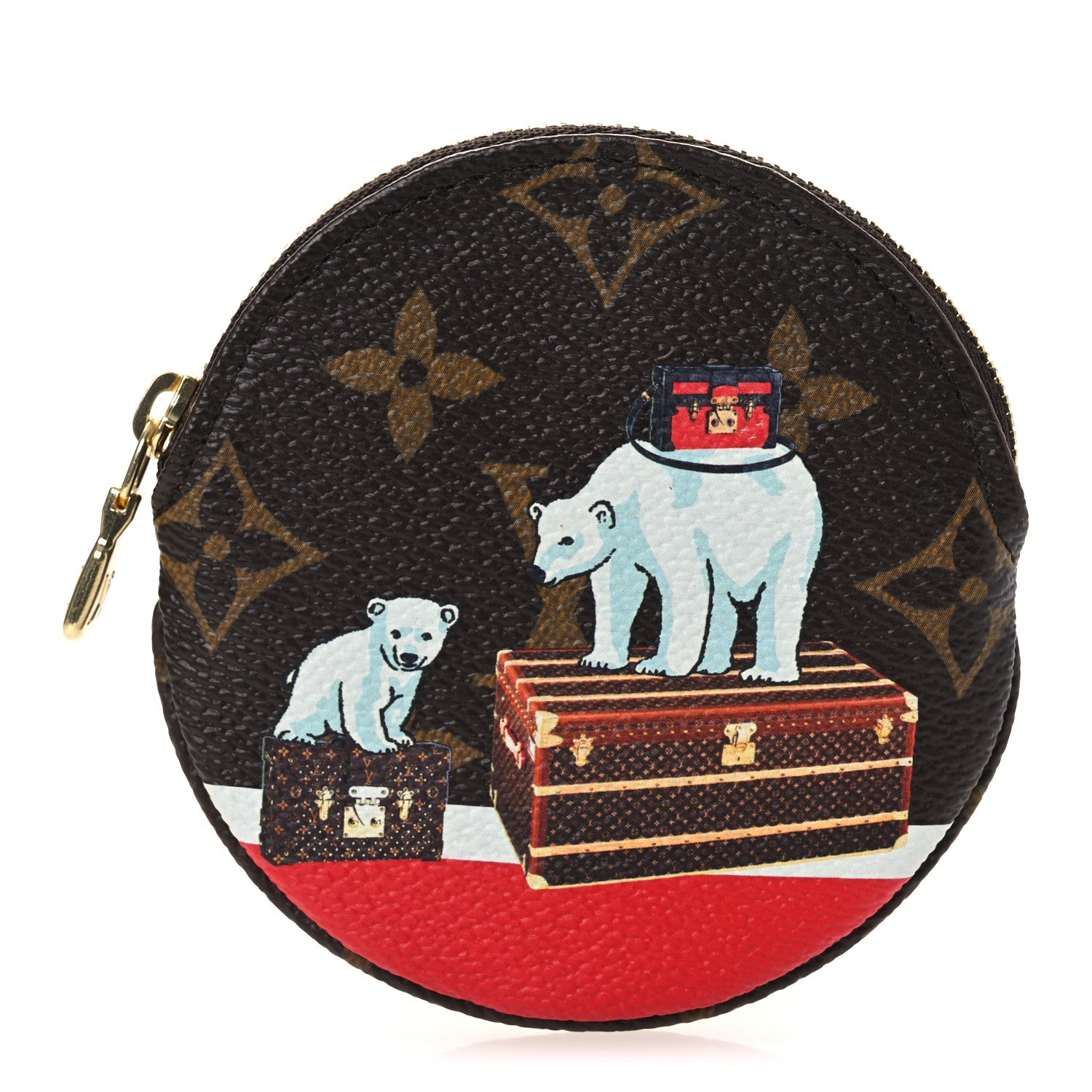 Louis Vuitton Monogram 2017 Christmas Animation Round Coin Purse 1 of 7