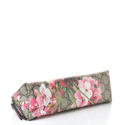 Gucci GG Supreme Monogram Blooms Large Pouch Cosmetic Case Beige Multicolor Dry Rose 4 of 8