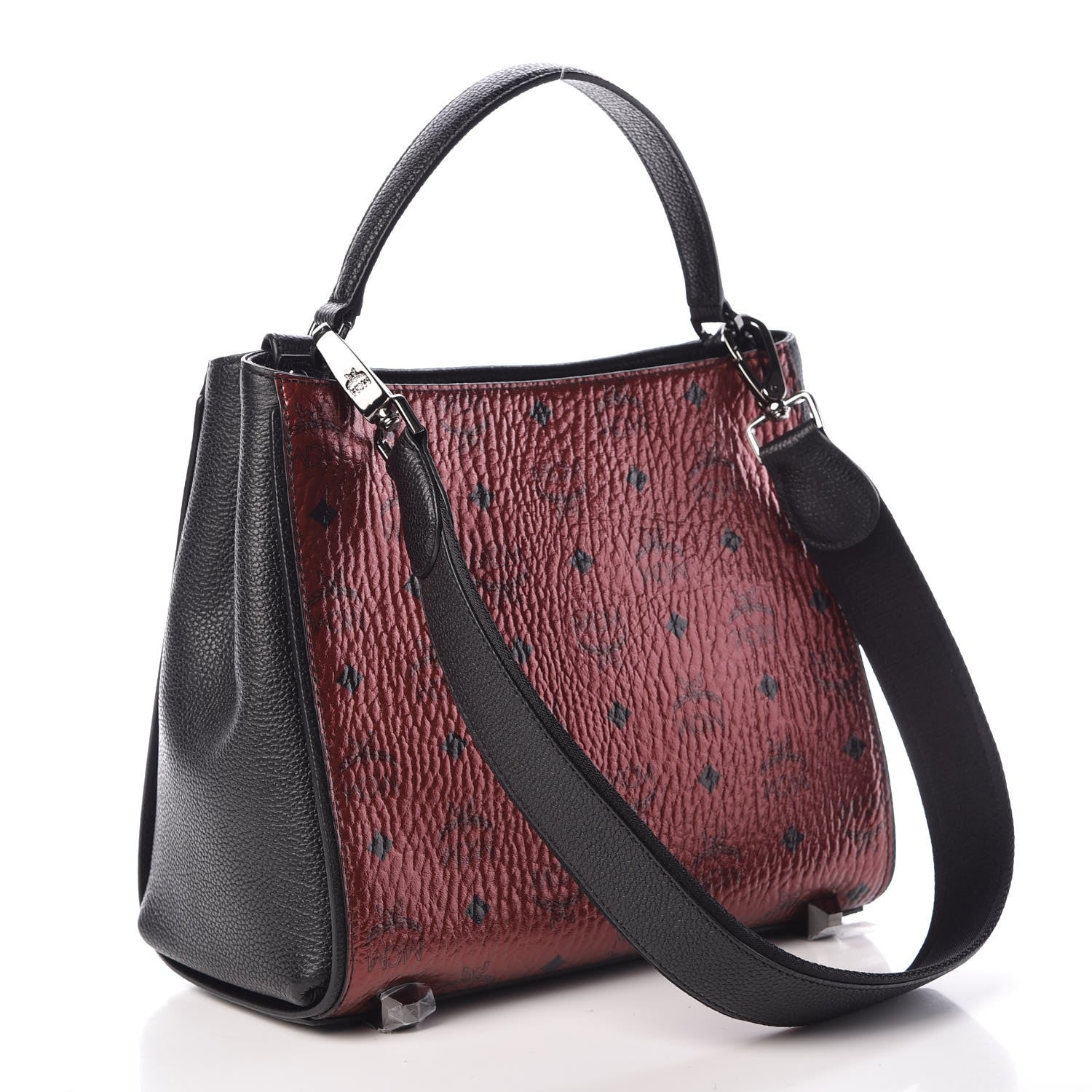 MCM Metallic Visetos Small Corina Shoulder Bag Scooter Red 3 of 7