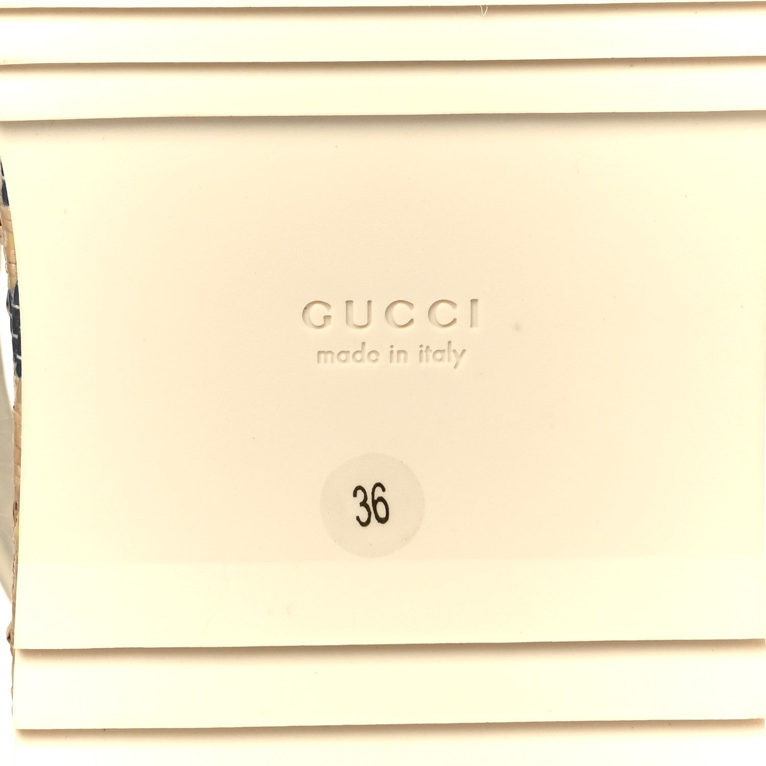 Gucci Raffia GG Monogram Granada Kid Angelina Platform 35mm Slingback Sandals 36 Natural Royale Mystic White 8 of 9