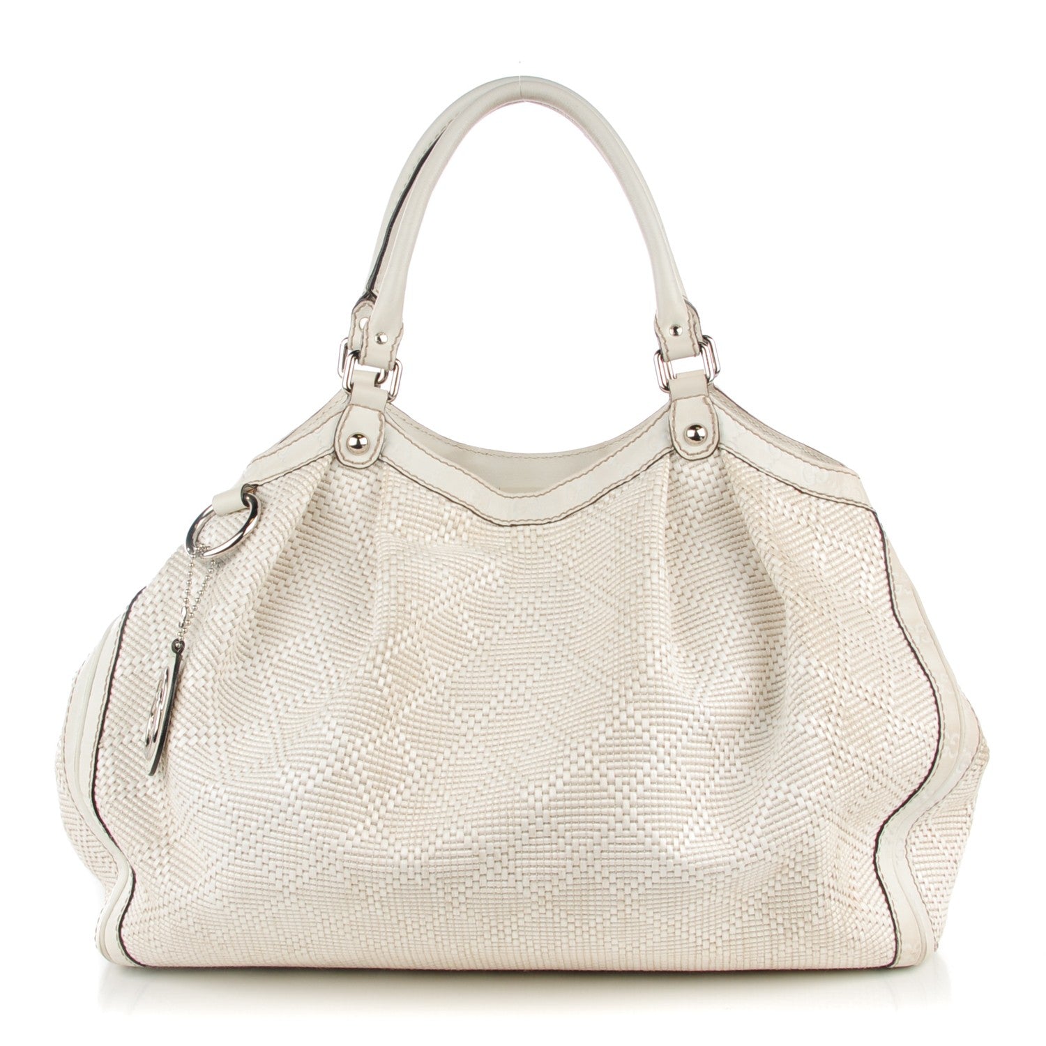 Gucci Woven Guccissima Large Sukey Tote Off White 1 of 8