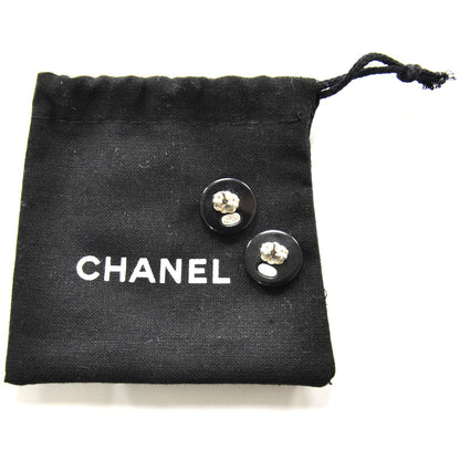 Chanel Crystal CC Button Earrings Black 2 of 5