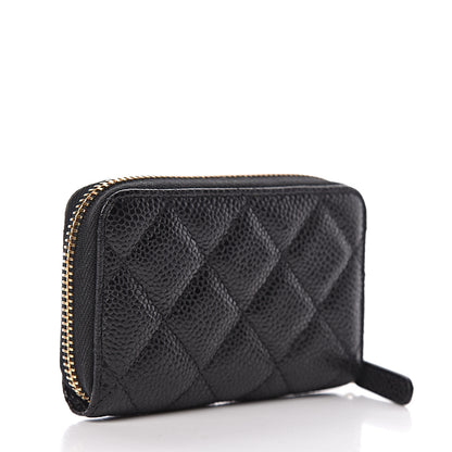 Chanel Caviar Quilted Zip Coin Purse Black 3 of 8