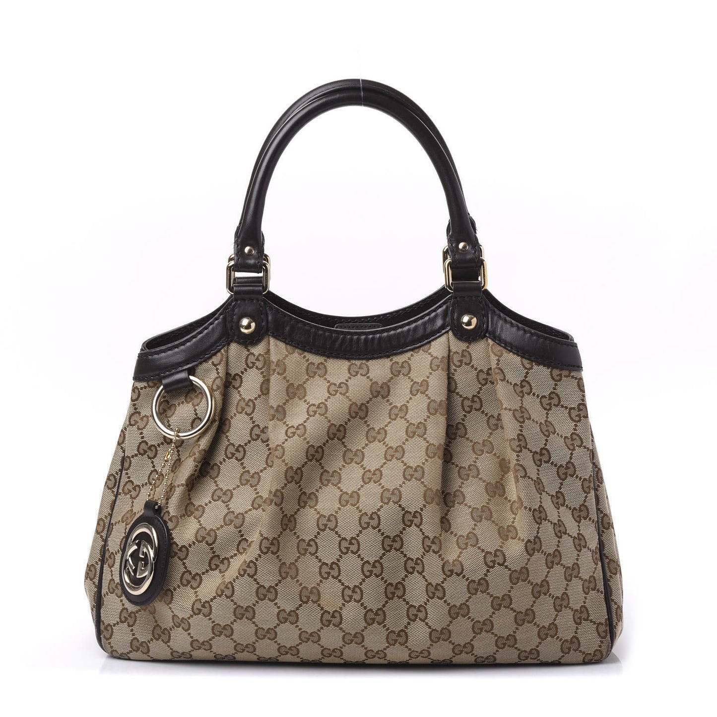 Monogram Medium Sukey Tote Beige Ebony Black