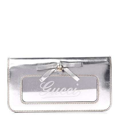 Gucci Metallic Calfskin Mirror Clutch Silver 1 of 7