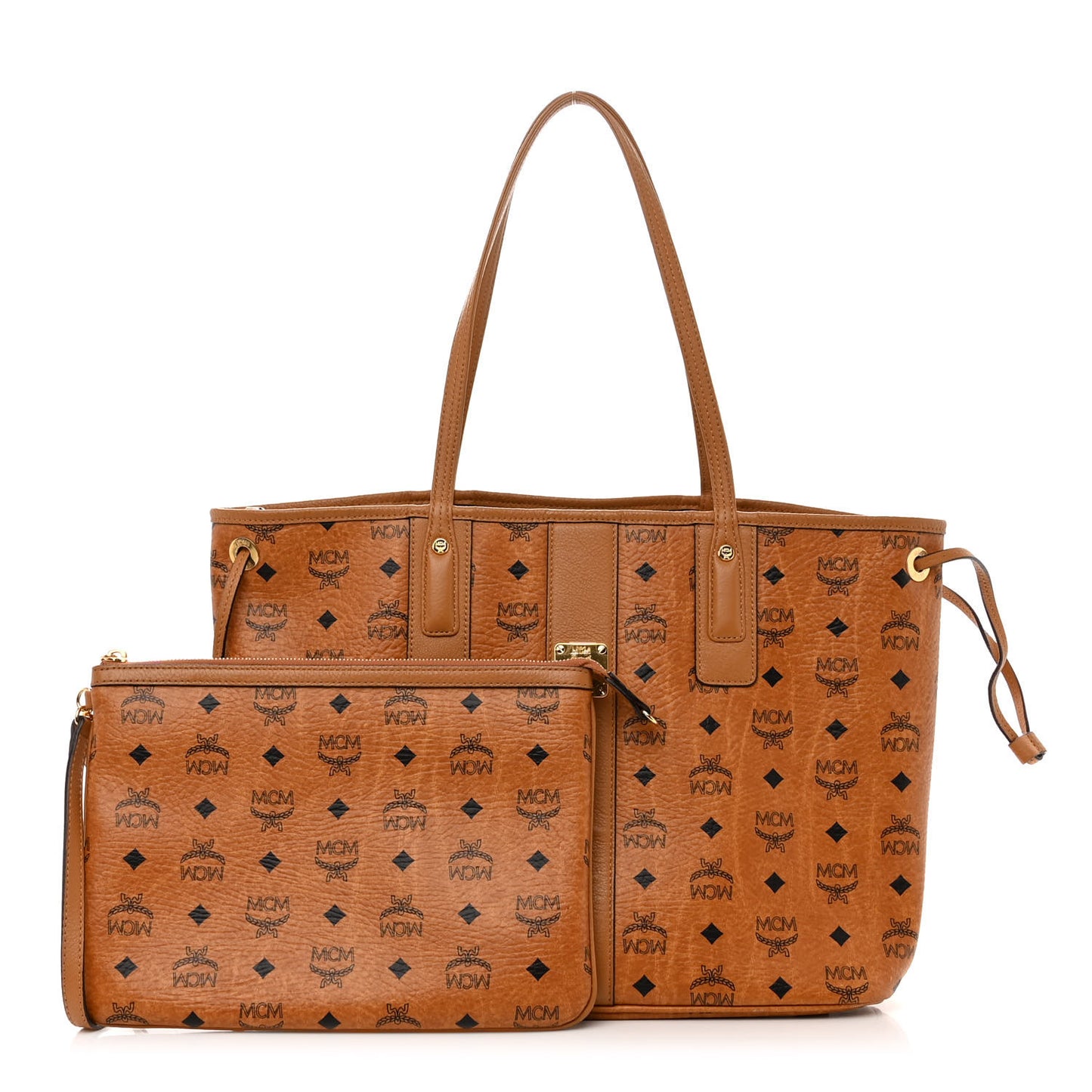 Visetos Medium Liz Reversible Shopper Tote Cognac