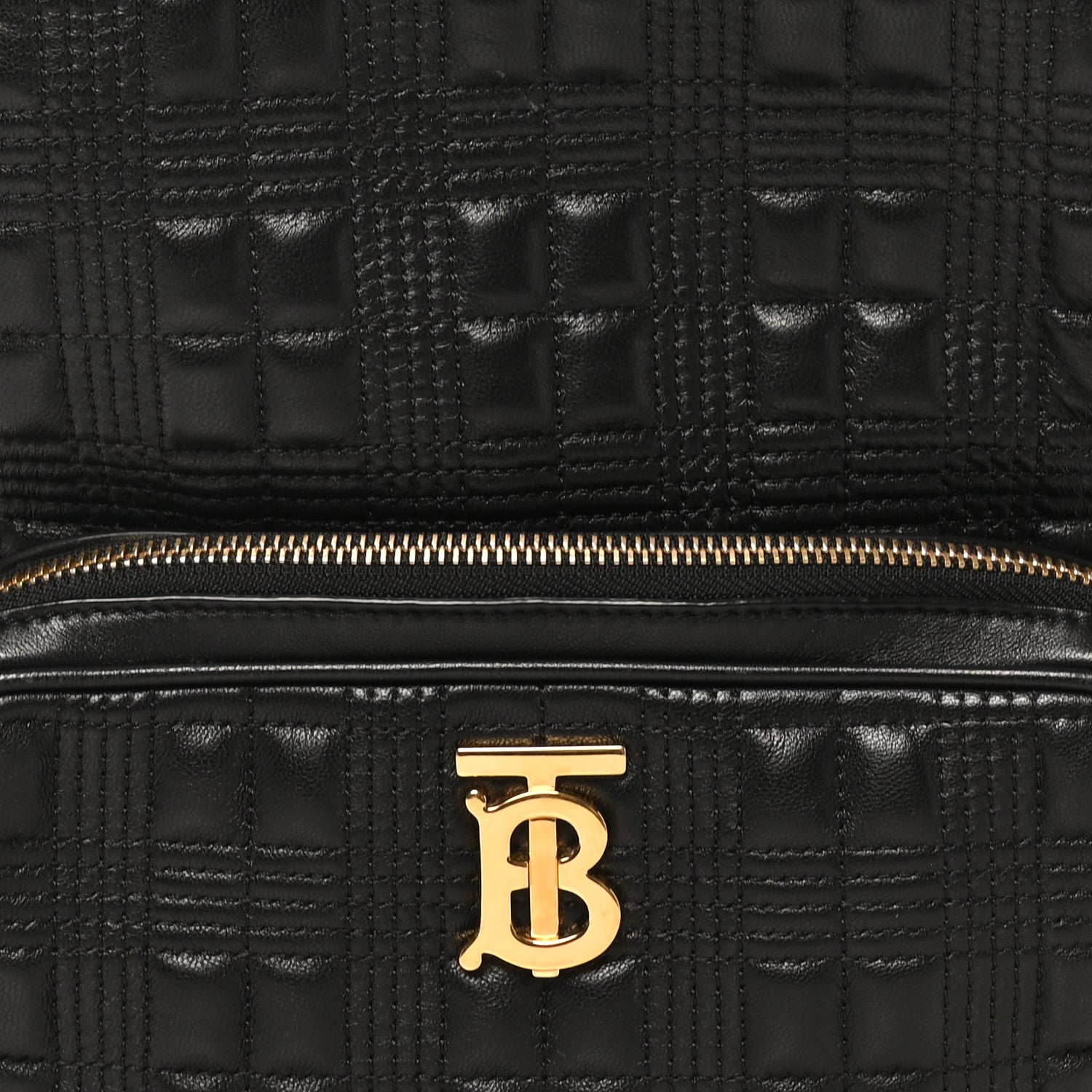 Burberry Lambskin Quilted TB Backpack Black 7 of 9