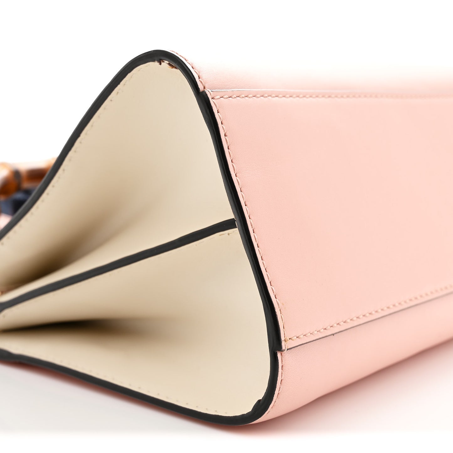 Nappa Bamboo Web Mini Nymphaea Top Handle Bag Perfect Pink Mystic White