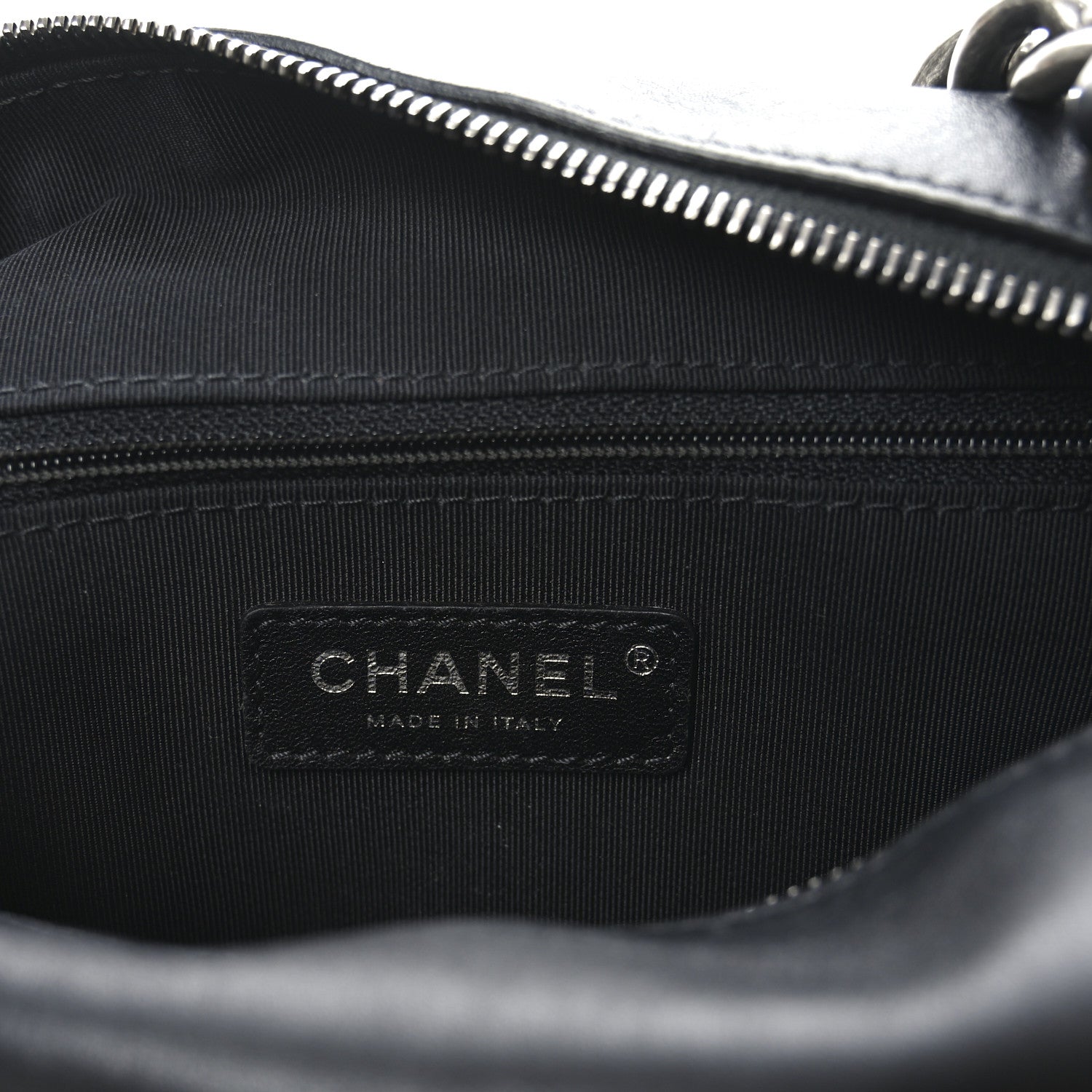 Chanel Calfskin Chain 20s Signature Hobo Black 6 of 9