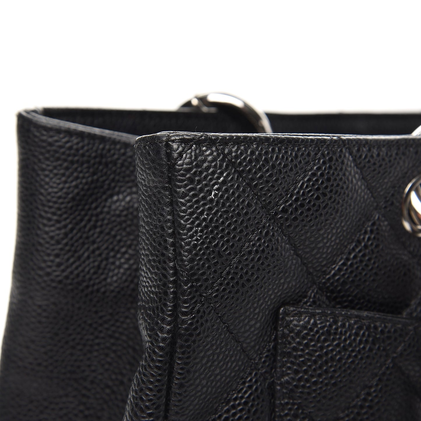 Caviar Quilted Grand Shopping Tote GST Black