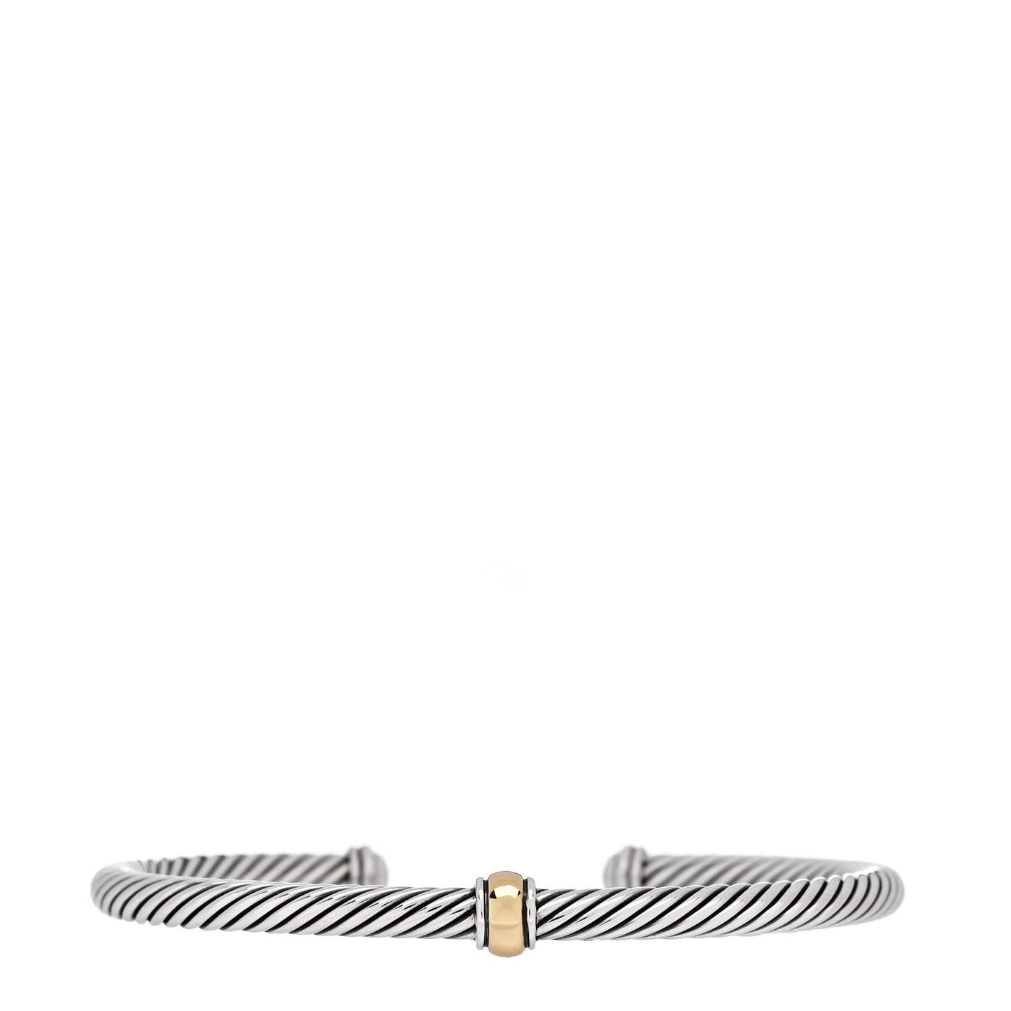 Sterling Silver 18K Yellow Gold 4mm Station Cable Bracelet