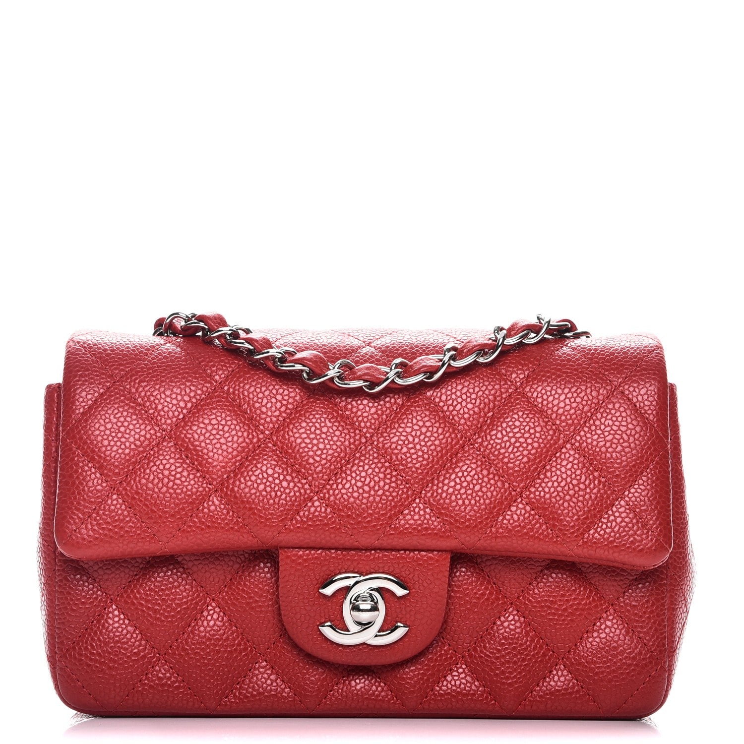 Chanel Caviar Quilted Mini Rectangular Flap Red 1 of 8