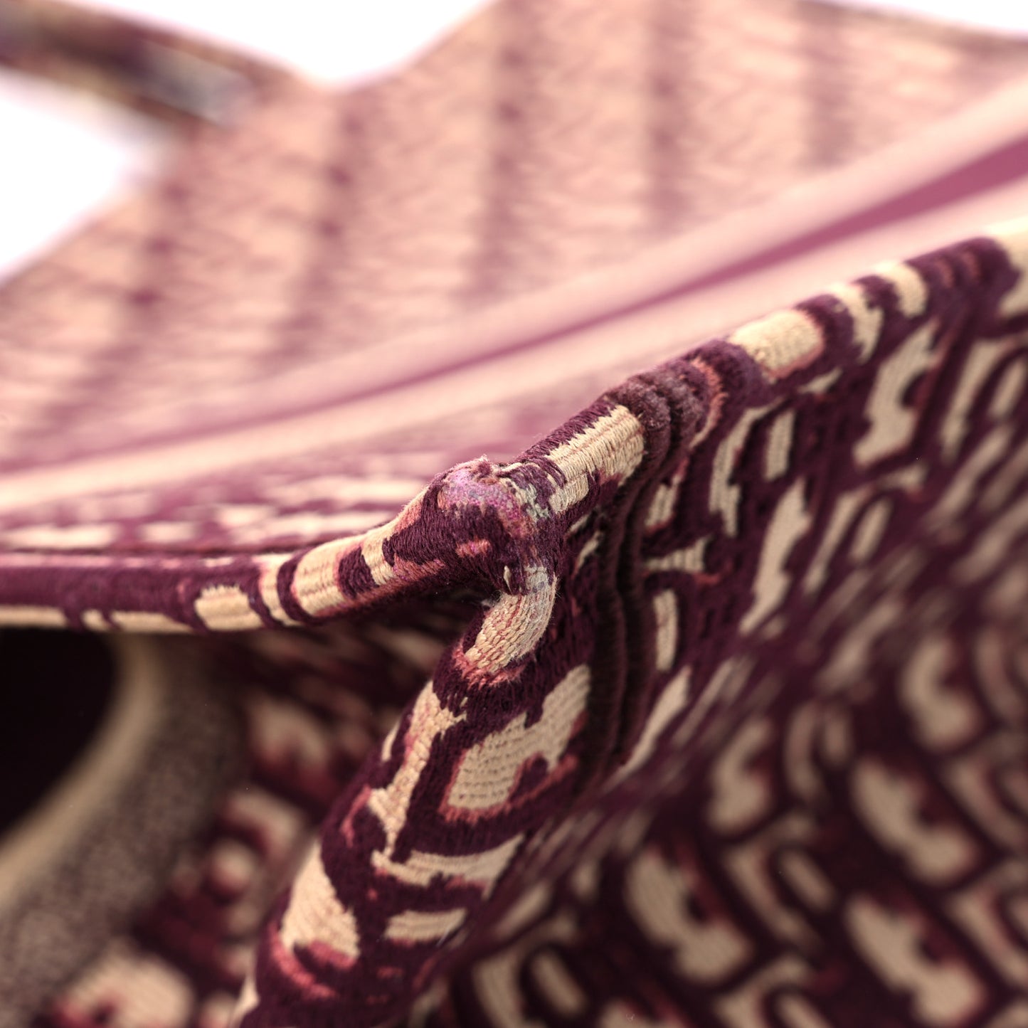 Oblique Large Book Tote Burgundy Multicolor