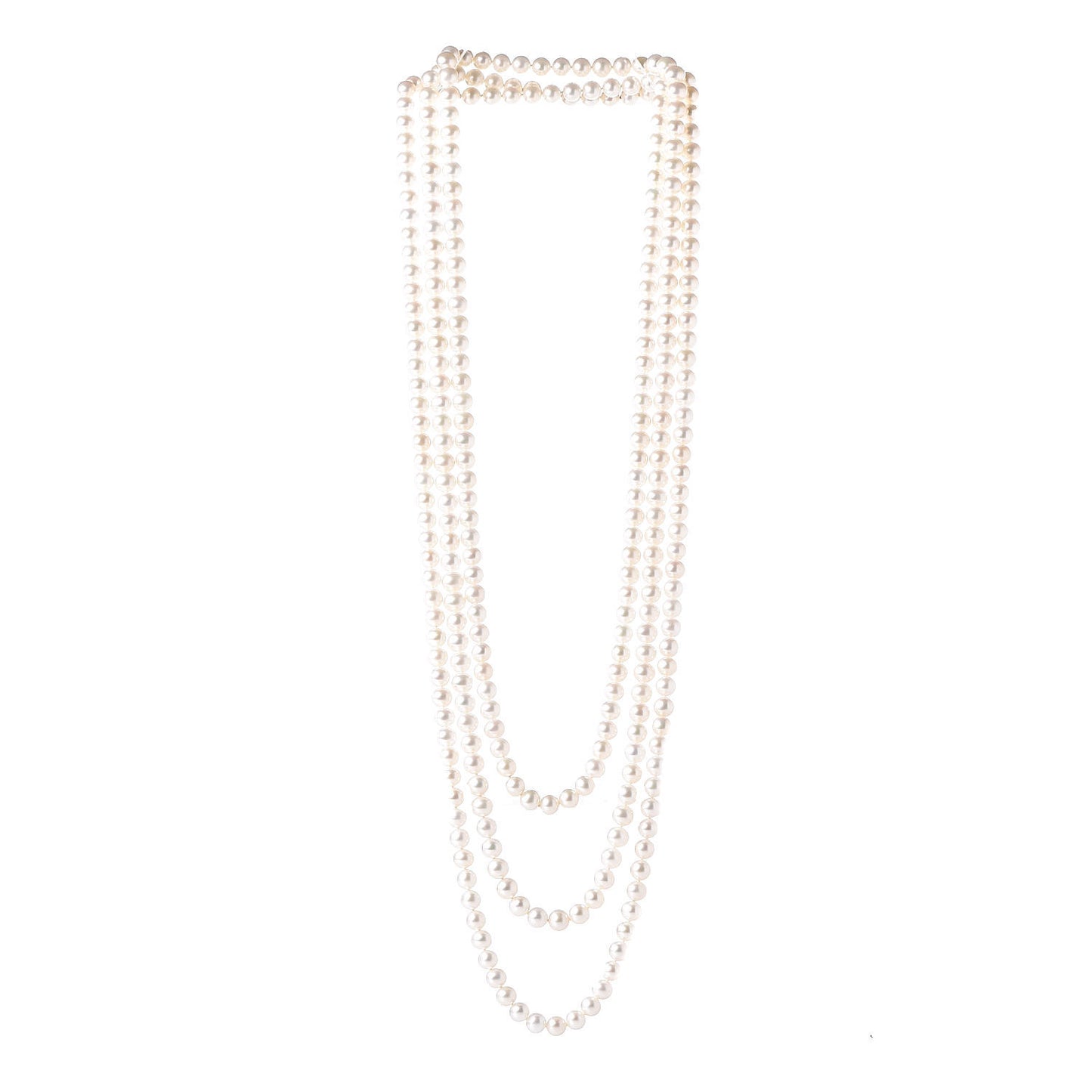 Sterling Silver Pearl 7.5-8mm Ziegfeld Strand Necklace 96"