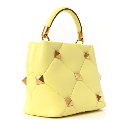 Valentino Garavani Nappa Small Roman Stud The Handle Bag Lime Sorbet 3 of 9