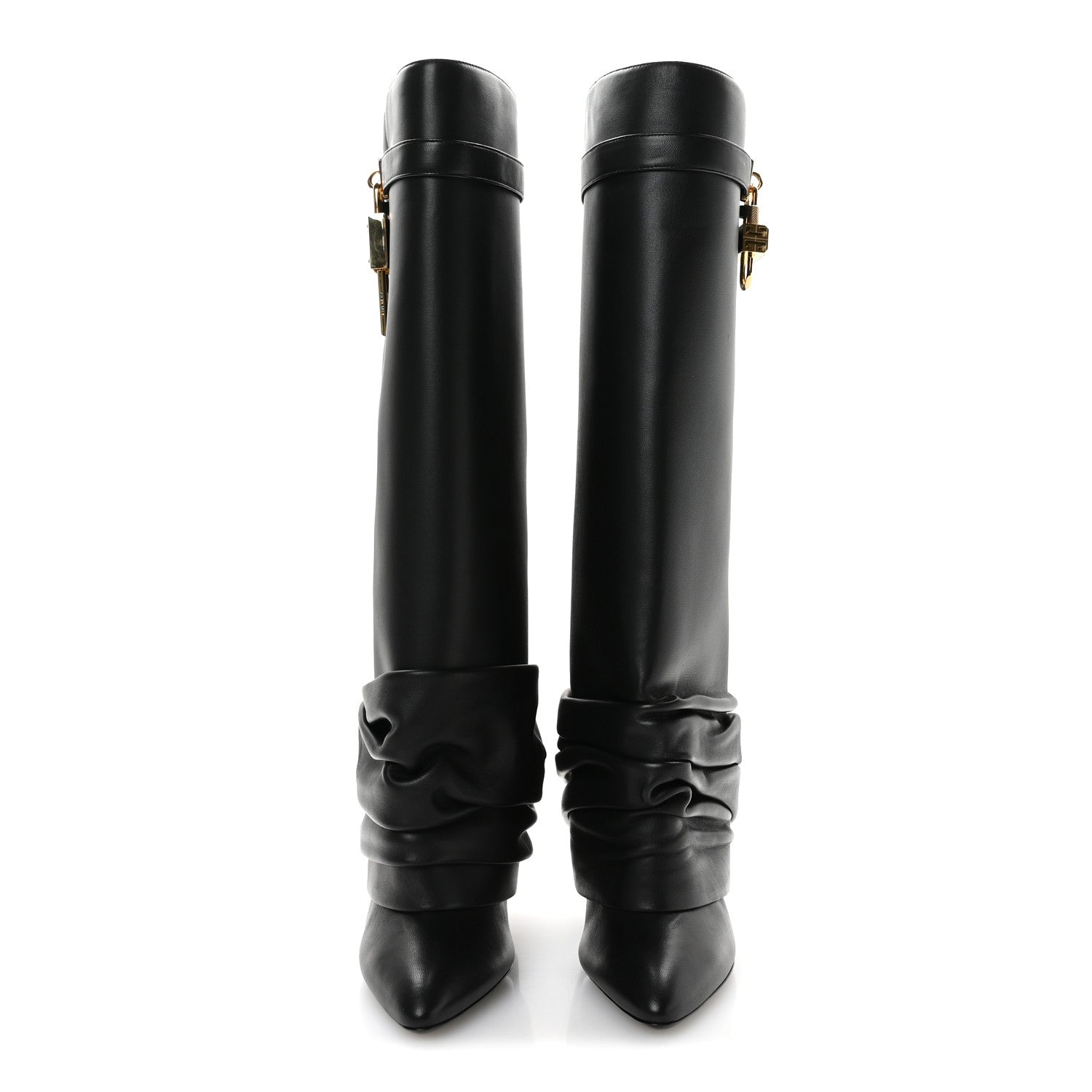 Givenchy Lambskin Shark Lock Stiletto High Boots 41 Black 3 of 8
