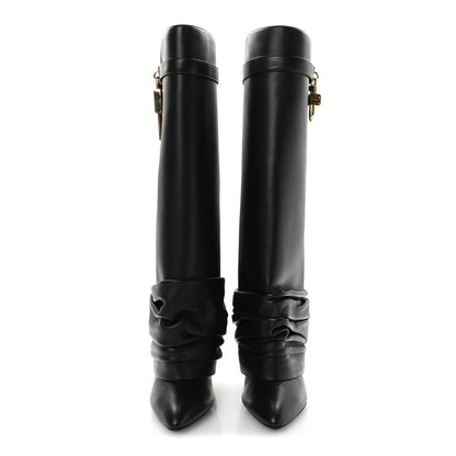Givenchy Lambskin Shark Lock Stiletto High Boots 41 Black 3 of 8
