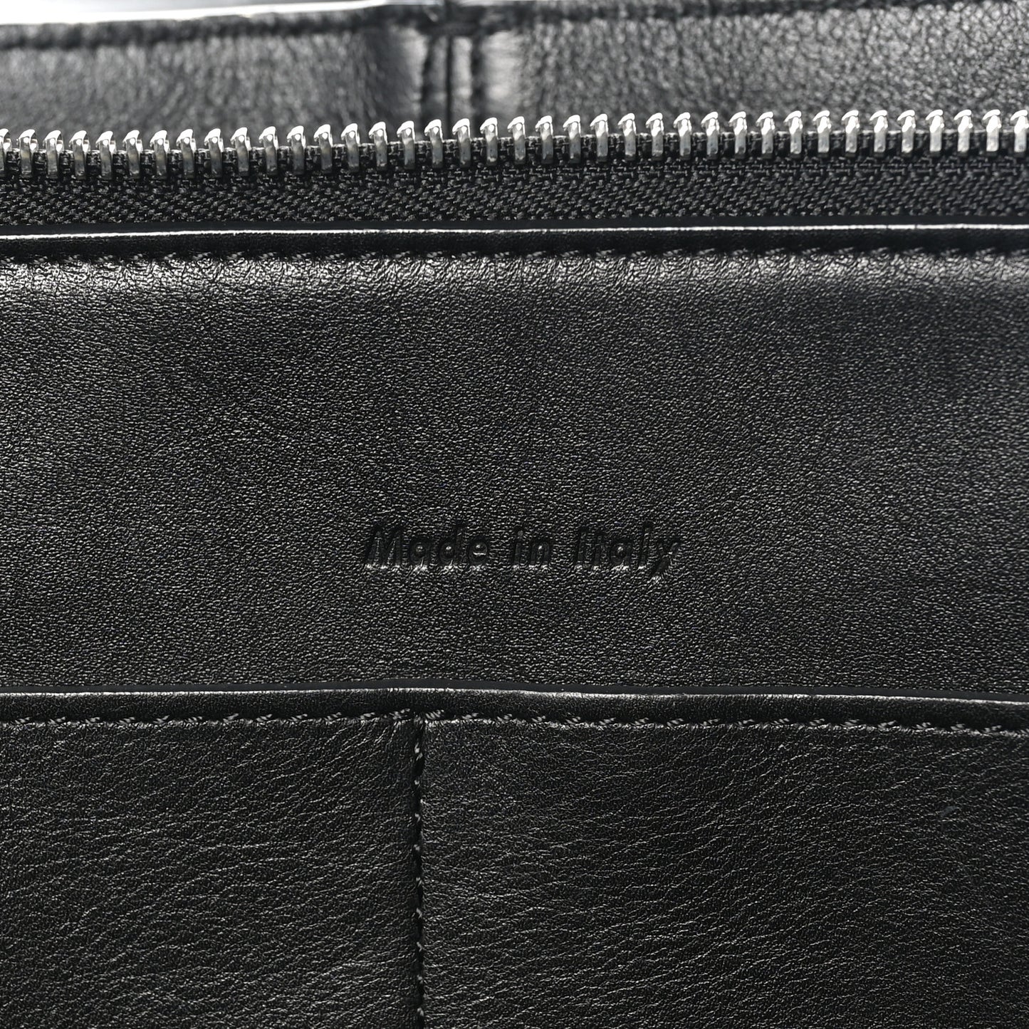 Supple Natural Calfskin Vertical Tri-Fold Bag Black