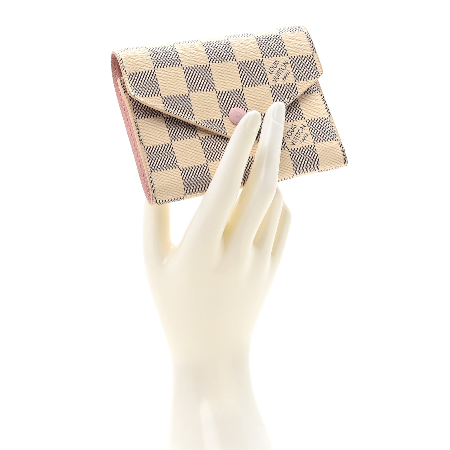 Damier Azur Victorine Wallet Rose Ballerine