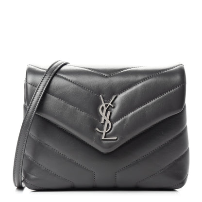 Saint Laurent Calfskin Y Quilted Monogram Toy Loulou Crossbody Bag Storm 1 of 14