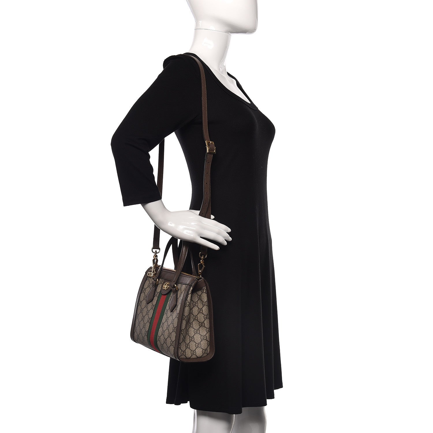 Gucci GG Supreme Monogram Small Ophidia Tote Bag Brown 3 of 10