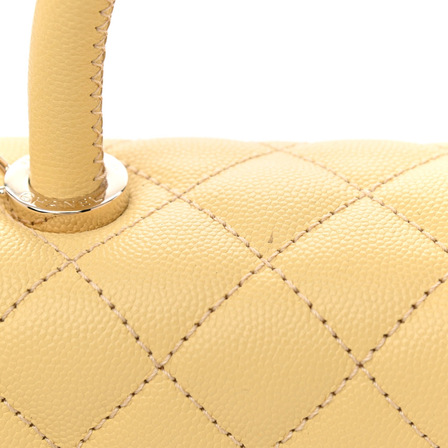 Chanel Caviar Quilted Mini Coco Handle Flap Yellow 10 of 10