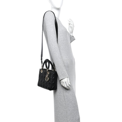 Christian Dior Lambskin Cannage Small Lucky Badges My Lady Dior Black 2 of 14