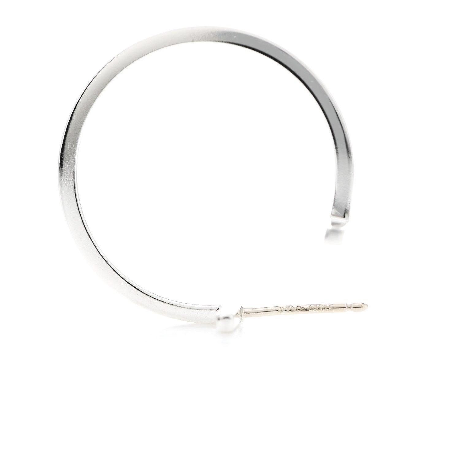 Tiffany Sterling Silver Small T Wire Hoop Earrings 4 of 4